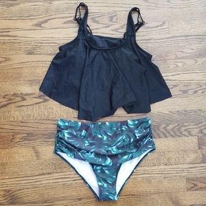 High waisted XXL two piece bathing suit